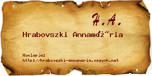 Hrabovszki Annamária névjegykártya